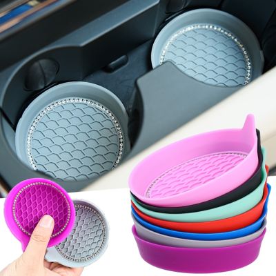 ♀ New Non-slip Water Cup Pad Car Coaster Diamond Rhinestone Bling Decoration Anti-skid Rubber Cup Bottle Mat Accessories