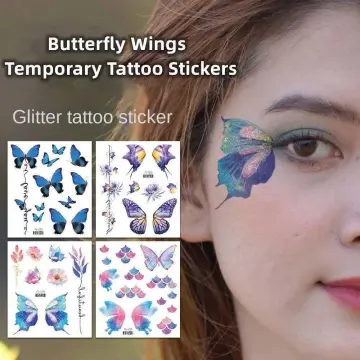 3D Sexy Face Tattoo Stickers Temporary Tattoos Glitter Tattoo