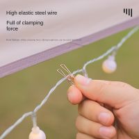 ✓ 10/20pcs Outdoor Tent Clip Light String Fixing Clip Hollow Metal Dovetail Clip Tent Accessories Camping Accessories