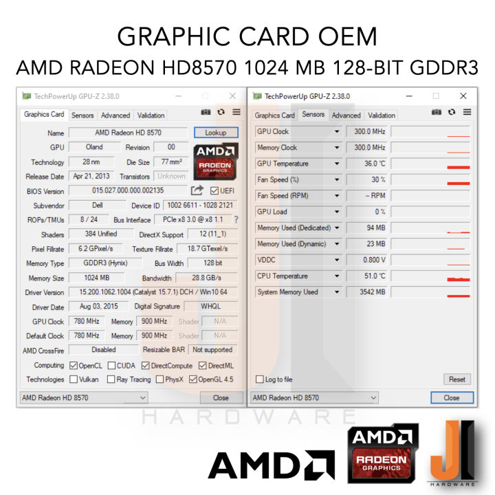 graphic-card-amd-radeon-hd8570-1024mb-128-bit-gddr3-oem-สินค้ามือสองสภาพดีมีการรับประกัน