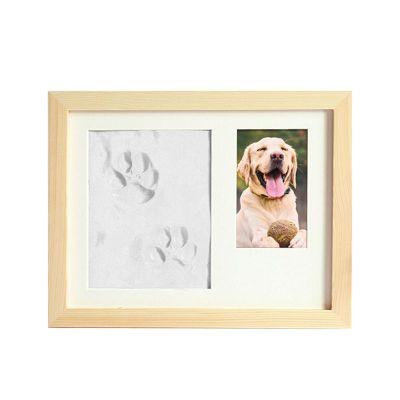 lucky* Pets Paw Prints Keepsake Photo Frame Memorial Clay Imprint Kit for Dogs Cats Pet Lovers Home Room Decoration