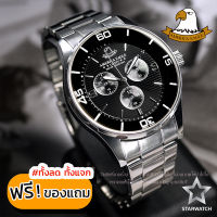 AMERICA EAGLE นาฬิกาข้อมือสุภาพบุรุษ สายสแตนเลส รุ่น AE039G - Silver / Black