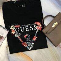 Guess เสื้อยืดแขนสั้นสำหรับผู้หญิง,พิมพ์ลายเทรนด์ใหม่