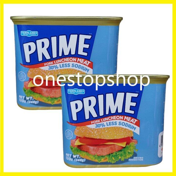 Prime Pork Luncheon Meat 30% Less Sodium 340g x2 | Lazada PH
