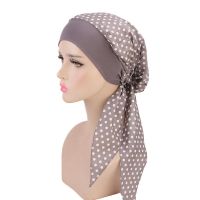 【YF】 Women Cotton Breathe Hat New Womens winter Turban hat Elastic Cloth Head Cap Ladies Hair Accessories Muslim Scarf