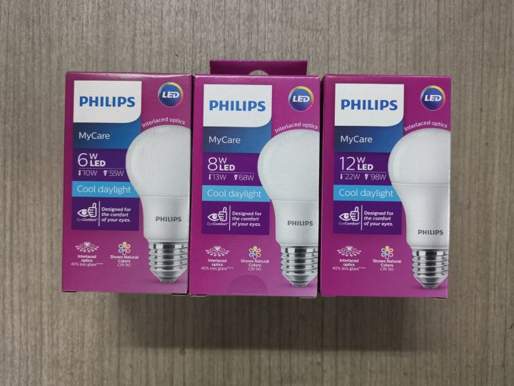 Philips Led Bulb MyCare EyeComfort Cool Daylight 12Watts 8Watts 6 Watts ...