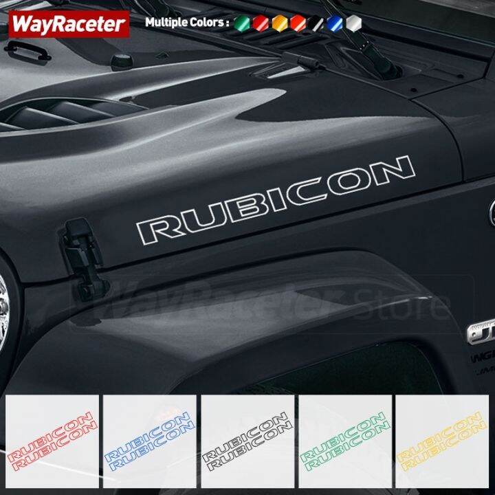 2 Pcs Engine Cover Side Hood Sticker Rubicon Unlimited Reflective Vinyl