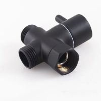 G1/2 G 3/4 Black Faucet Water Dispenser Water Divider Three-Way Shower Faucet Valve Adapter Hot Cold Water Switch