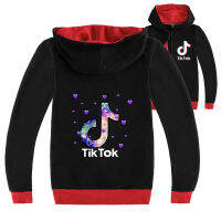 Tik-Toks เสื้อโค้ทมีซิปสำหรับเด็กผู้ชายเด็กผู้หญิง,เสื้อแจ็คเก็ตแขนยาวมีฮู้ดแบบลำลองสไตล์เกาหลีลายการ์ตูนผิวเรียบฤดูใบไม้ผลิและฤดูใบไม้ร่วง L2334