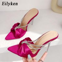 Eilyken 2023 Summer High Heels Women Slippers Mules Slides Female Stiletto Shoes Sexy Crystal Rhinestones Zapatillas Mujer