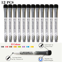 12 Pcslot Magnetic Dry Erase Whiteboard Markers Water 8 Colour Pen Black and White Office Supplies for Glass Ceramic Tile