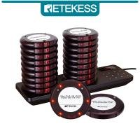 Retekess TD163ระบบเพจเจอร์,ร้านอาหาร Buzzers ระยะไกล,ชุดการสั่นสะเทือน,ฐานชาร์จคู่,เพจเจอร์20ตัวสำหรับห้องครัว,เนอสเซอรี่