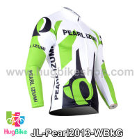 เสื้อจักรยานแขนยาวทีม Pearl Izumi 13 สีขาวดำเขียว