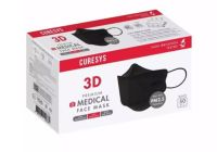 Curesys 3D Premium Medical Face Mask 50 pcs Black / เคียวร์ซิส หน้ากากอนามัย 3 ชั้น 50 ชิ้น (สีดำ)