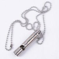 Outdoor Survival Emergency Whistle Camping Ultra High Decible Titanium Alloy Whistle With Chain Cheerleading Whistle Tools Survival kits