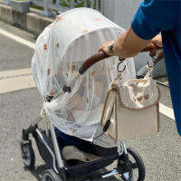 Baby Stroller Cover Breathable Mosquito Net Mesh Pram Cartoon Embroidery Bear Sunshade Stroller Accessories Travel Gauze Curtain