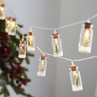 ZZOOI LED Christmas Tree Clear Glass 10 LED String Lights Wishing Glass Bottle Fairy Light Lamps for Indoor Outdoor Christmas Party