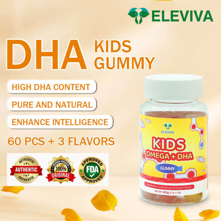 ELEVIVA DHA Gummies for Kids Vitamins C & Probiotics for Brain ...