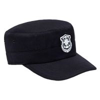 COD DSFGERRTYTRRE Black security hat spring summer and autumn cloth hat黑色保安帽子春夏秋款布帽优质刺绣缝徽帽保安工作服执勤帽子便帽6.18