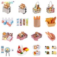 1/12 Scale Miniature Dollhouse Breakfast Set Milk amp; Egg Bread Juice for Mini Doll Food Play Kids Kitchen Set Accessories Toys