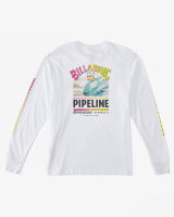 Billabong เสื้อยืดแขนยาว ผู้ชาย Pro Pipeline Poster Long Sleeve T-Shirt 231 ABYZT01908-WHT