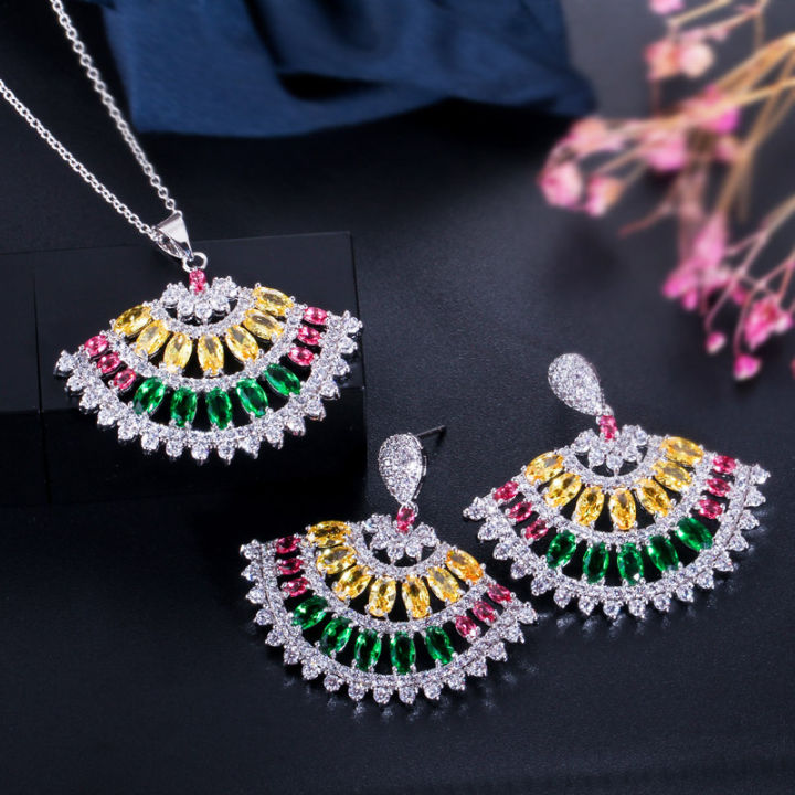 cwwzircons-multi-yellow-green-color-cubic-zirconia-crystal-elegant-spike-fan-necklace-and-earrings-women-brand-jewelry-sets-t340