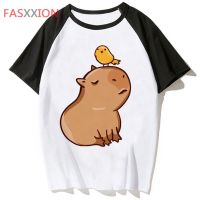 เสื้อยืด Capybara เสื้อฮิปฮอปสำหรับผู้ชายเสื้อผ้าฮาราจูกุชายแนวสตรีทตลกเสื้อยืดฮิปฮอป