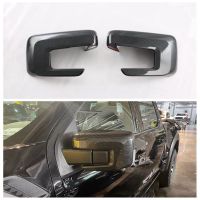 Car Carbon Fiber Rearview Side Glass Mirror Cover Side Mirror Caps Trim for Ford F150 2022 2023