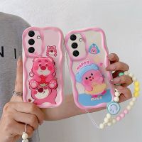 เคสตลกสำหรับ Samsung Galaxy A04s เคสโทรศัพท์ซิลิโคนนิ่มน่ารัก SamsungA13 5G เคส A04s สำหรับสุภาพสตรีเด็กผู้หญิงพร้อมสายรัดข้อมือขาตั้ง