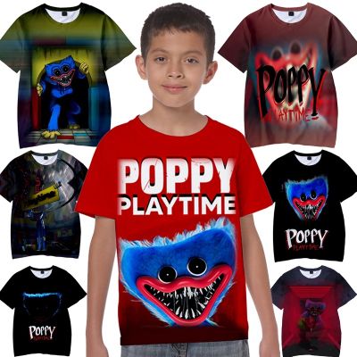 POPPY playtime T-shirt Kids Clothes  boys Shirts girl Summer Short Sleeve Casual Streetwear  Children top tees