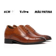 6CM shoes high male T&TRA A212 Brown cowhide