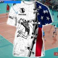 USA VOLLEYBALL  3D Print Slim T-Shirt Tops Tees Men Female Short Sleeve Casual Milk Fiber Breathable Quick Dry
3.8