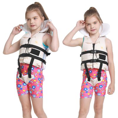 Childrens cartoon life jacket neck protection design portable buoyancy buoyancy vest swimming beginner childrens floating vest  Life Jackets