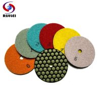 RIJILEI 6Pcs/Lot 80mm Dry Polishing Pad 3 Inch Flexible Diamond Polishing Pads Thin Granite Polishing Pads 3GM-6