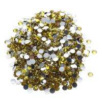 1000pcs 4mm 14 Cut Flat Back Rhinestone Round Brilliant Loose Beads - Yellow