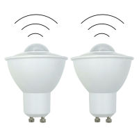 2ชิ้น PIR Motion Sensor แสง GU10หลอดไฟ LED 6วัตต์85-265โวลต์ทางเดินที่มีความสำคัญแสงระเบียงลานหลอดไฟห้องโถงพื้นที่สาธารณะโคมไฟ