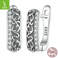 [COD] Amazons new s925 silver retro earrings European and plain wholesale SCE1545