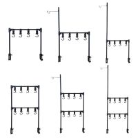 ชั้นวางของชั้นแขวนเครื่องครัวแคมปิ้งพับได้น้ำหนักเบา,โคมไฟแบบตั้งโต๊ะบาร์บีคิวปิกนิกที่วางของกลางแจ้งพกพาสะดวก