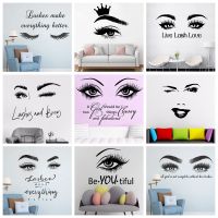 hotx【DT】 Lashes Wall Stickers Decoration Eyes Quotes Wallpaper Murals Decal