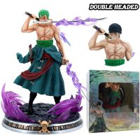 ZZOOI 21cm One Piece Action Figure Three-Knife Fighting Skill Roronoa Zoro Anime Model Decorations PVC Toy Birthday Gift