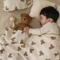 2 Layers Baby Blankets Bear Print Cotton Air Conditioned Infant Sleeping Blanket Infant Accessories