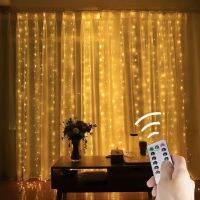 ZZOOI LED Garland Curtain Lights Home Decor Remote Control USB Wedding Icicle String Light Outdoor Fairy Holiday Decorative Christmas