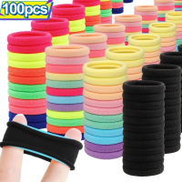 100Pcs Women Girls Small Scrunchies Colorful Elastic Hair Bands Kids Headband Ponytail Holder Headwear Hair Accessories Set