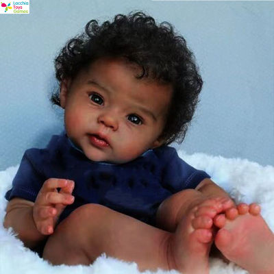Lacchia Toys ตุ๊กตาเด็กผู้หญิงผิวดำเส้นเลือดดำ,ตุ๊กตาทารกแรกเกิด20นิ้วพร้อมผิวเหมือนจริงของขวัญสำหรับเด็กหญิงเด็กชาย