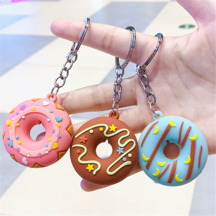 pvc-keyring-pendant-accessories-car-creative-small-cartoon-for-donut