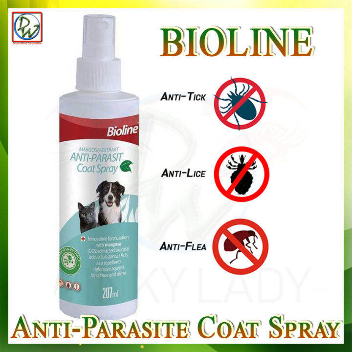 Bioline AntiParasite Coat Spray 207ml Anti Tick, Flea & Mites Spray