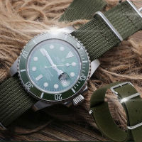 ทอไนล่อนสีเขียวกันน้ำทนทาน Watch Bands สำหรับ Rolex Citizen Eco-Drive Seiko ที่มีคุณภาพสูงเนื้อ18 20 22มิลลิเมตรสายนาฬิกา