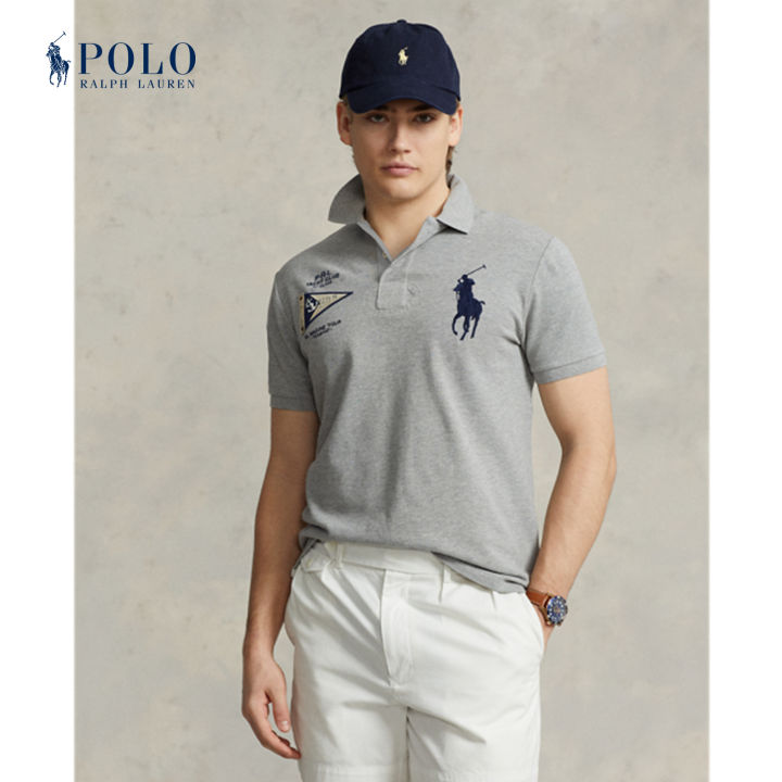 Polo Ralph Lauren Men's Big Pony Custom Slim Fit Mesh Polo Shirt