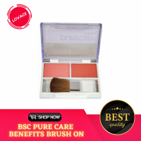 BSC PURE CARE BENEFITS BRUSH ON สี P1,F1 บลัชออน 2 สีใน 1 ตลับ พร้อมแปรงปัดแก้ม (2X2.5 G.)