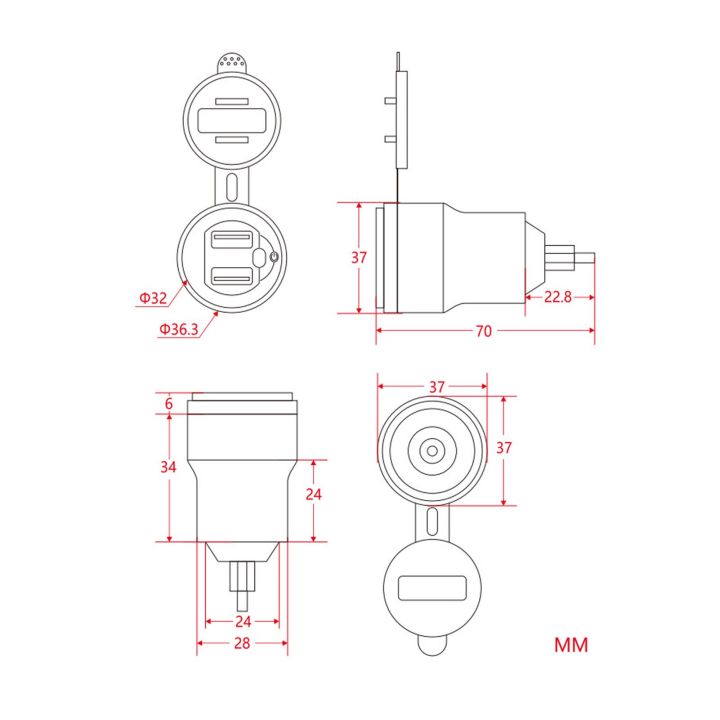 อะแดปเตอร์ที่ชาร์จแบตในรถ-dc12ถึง24v-ปลอดภัยเครื่องชาร์จ-usb-สำหรับ1-2-3ชุดสำหรับแท็บเล็ต